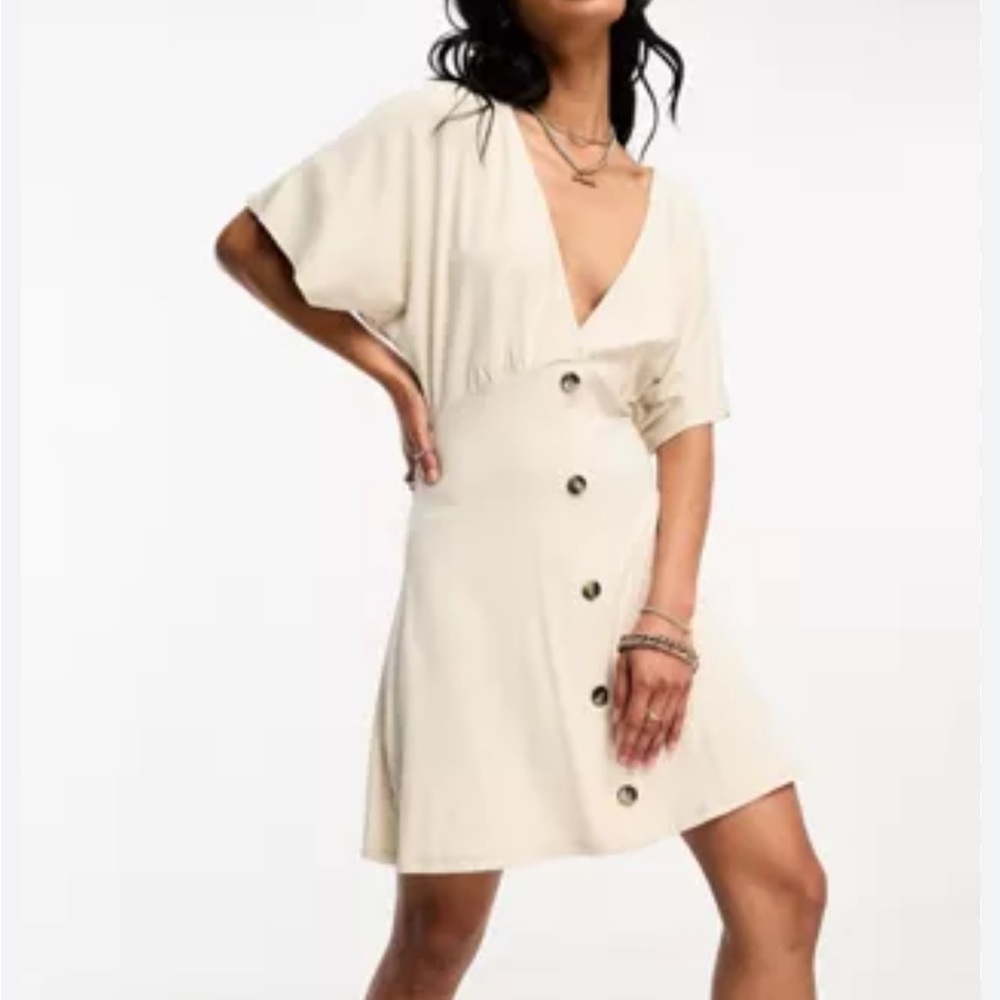 ASOS Design Flutter Sleeve Mini Tea Dress - Picture 4 of 5